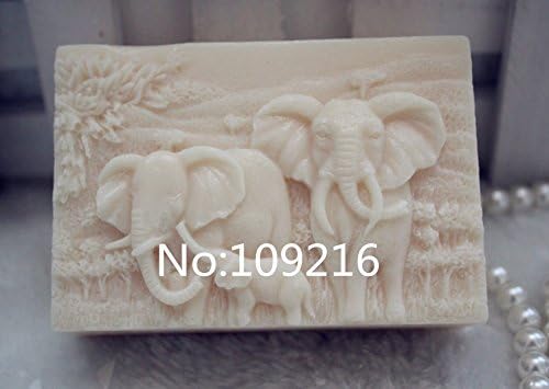 Creativemoldstore 1pcs Elephant Lovers(zx124) Craft Art Silicone Soap Mold Craft Molds DIY Handmade Soap Mould
