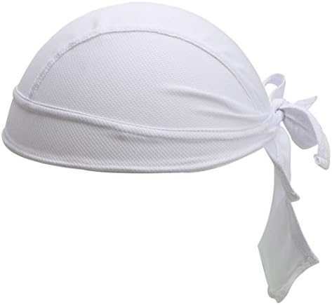 TESOON Unisex Motorcycle Biker Mesh Dew Rag Cooling Skull Cap White