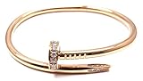 VossWang Women's Stainless Steel Nail Style Love Bangle Bracelet