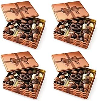 Gourmet Gift Basket - Chocolate Gift Box Food Gifts Prime - Valentine's Day Mothers Day Corporate Gift Box, Assortment Tray - Birthday, Bonnie & Pop (4 Pack)