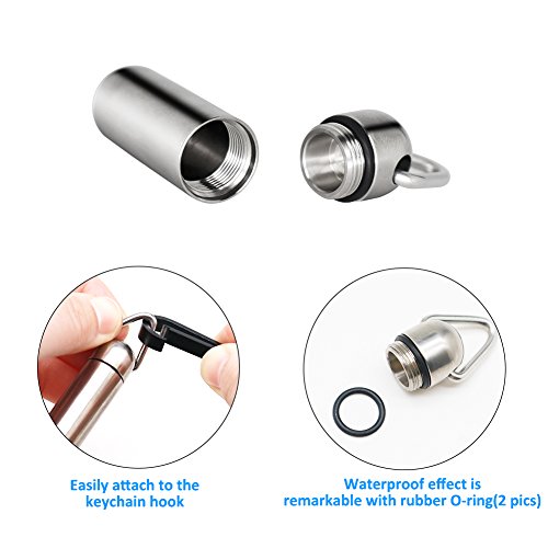 NUBARKO Mini Pill Fob, Titanium Keychain Pill Holder, Emergency Aspirin