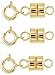 SPARIK ENJOY 3 Pack-.14K Gold 4mm Strong Earth Magnetic Converter Connector for Necklaces, Bracelets, Anklets with 5mm Spring Ring Jewelry Clasps (3 Pack 14K Gold)