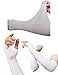 AquaX Mild compression arm sleeves with thumb holes Sports armlet hand cover - 1 pair for UV Protection sun screen cooling cycling basketball running hiking golf volleyball outdoor sports