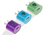 3pcs USB Wall Charger Ac Power Adapter for All Iphone, Ipad, Samsung Galaxy, Android, HTC One, Motorola, Lg & Any Other Usb-charged Device. (Purple.blue.green)