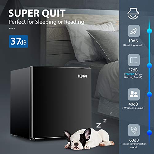 TECCPO Mini Fridge, 1.7 Cu.Ft Compact Refrigerator, One Key Defrost