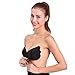 Aedo Strapless Self Adhesive Silicone Invisible Backless Push-up Bras for Women (Cup DDD, Black)