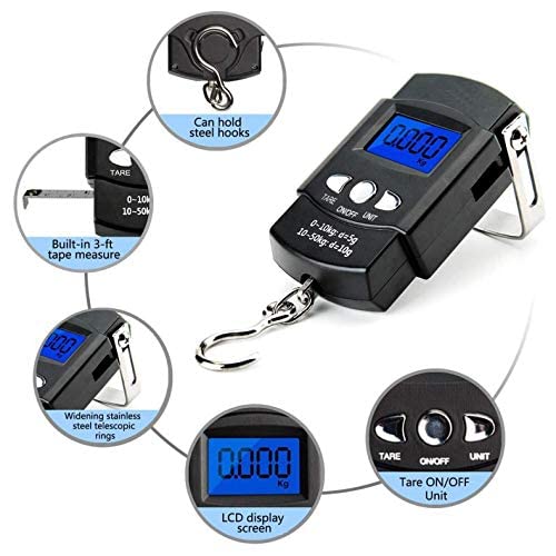 Fish Scales Digital Weight,Digital Fishing Scale 110lb/50kg with