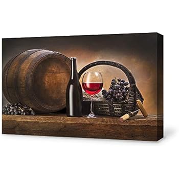 SIGNFORD Canvas Wall Art for Living Room,Bedroom Home Artwork Paintings Red Wine Ready to Hang - 12x18 inches