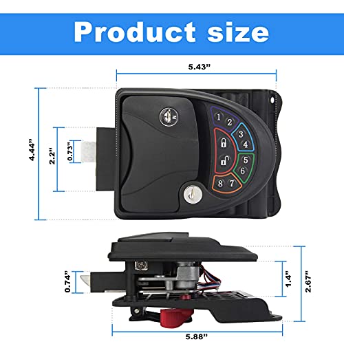 OPL5 RV keyless Entry Door Lock with Deadbolt Backlit,Wireless 20M/65FT Remote Fobs Control