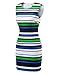 FSOOG Summer Striped Sleeveless Wear to Work Casual Party Pencil Business Dress M Green