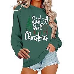 fatsix 2024 Preppy Womens Christmas Sweatshirt Pink