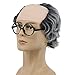 yuehong Short Gray Curly Bald Old Men Wig Receding Hairline Costume Hair Heat Resistant Synthetic Fibers Soft Breathable Wig(Gray)