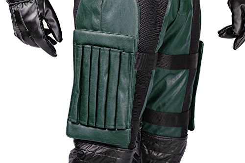 Green Arrow Costume Mask with Quiver for Adult Halloween Cosplay (Large)