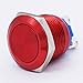 Twidec/19mm Waterproof Red Metal Shell Momentary Flat Push Button Switch 3A/12~250V SPST 1NO Start Button for car Modification Switch M-19-R-P