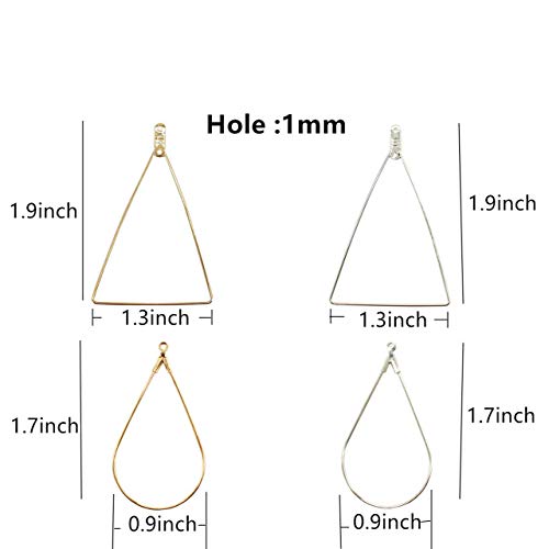 Fciqven 40Pcs Teardrop and Triangle Beading Hoop Earring Finding Jewelry Finding for Earring Jewelry Making