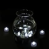 Submersible Led Lights,Submersible Tea Lights,Waterproof Led Lights Submersible,Underwater Submersible Led Lights for Pool,Centerpiece,Floral Arrangements,Holidays,Pond Light Decoration(White/12pcs)