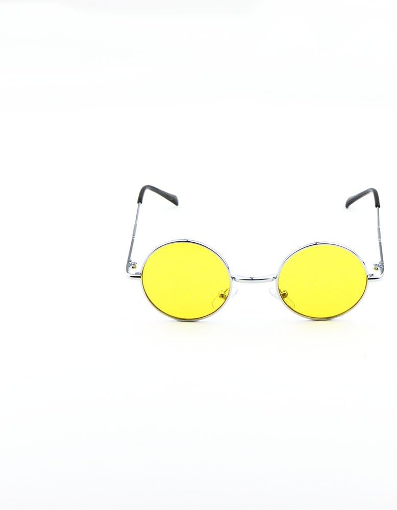 SUNGLASSES LUXE – Bold Round Metal Unique Color Mirror Lens Sunglasses – 40mm