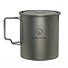 Valtcan Titanium 750ml Pot for Camping Coffee Tea Backpacking Hiking Bushcraft Survival Gear Fire Mug Cup Camping Cooking Cookware Lid and Stuff Sack
