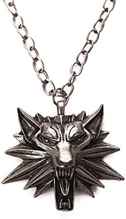 Witcher 3 Wild Style Hunt Medallion Pendant Necklace Figure Game Wolf Head Necklace