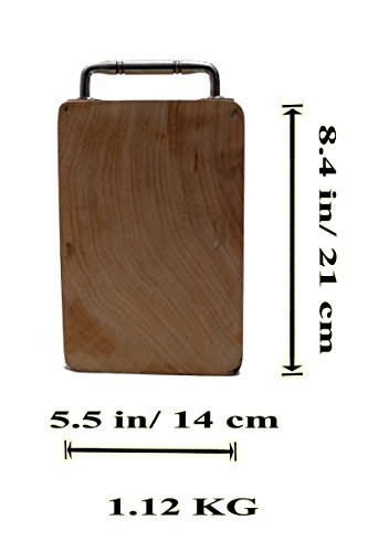 5x8 in Pile of Tamarind Wood Cutting Chopping Board Cutlery Wooden Butcher Block Countertops Culinary Arts Thailand Product with Stainless Steel Handle