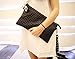 Ladies Punk Rivet Studded Spike Quilted Evening Party Clutch Purse Wallet Handbag