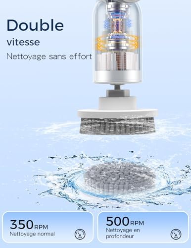 Brosse Nettoyage Electrique 5000mAh étanche IPX7 Brosse Rotative