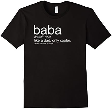 Mens Baba Definition Tshirt | Gift for Baba Funny Medium Black