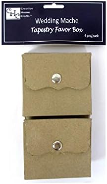 Craft Ped Paper CPLAC1162PK Mache Box Favor Tapestry with Snap, 4 Piece