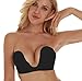 Unilove Strapless Bra Push Up Bras for Women Invisible Bra Adhesive Backless Bra (B, Black)