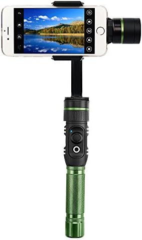 Sunwand 3-Axis Motorized Handheld Gimbal Active Stabilizer for GoPro Smartphones Video Cameras GoPro Clamp Included-Green
