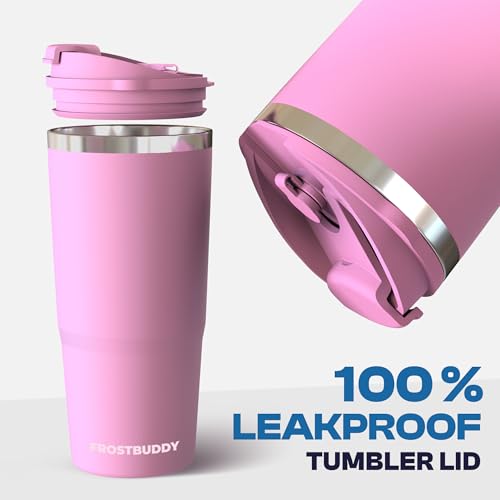 Frost Buddy Togo Buddy 30oz Tumbler - Insulated Stainless Steel (Black) | Double-wall vacuum insulated | Spill-proof flip lid | 18/8 premium stainless steel