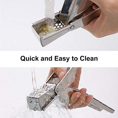 Garlic Press Stainless Steel, Heavy Duty Garlic Mincer With Square Hole - Rust Proof, Professional Grade Garlic Crusher - Dishwasher Safe, Easy Squeeze, Kitchen Tools, Easy To Clean