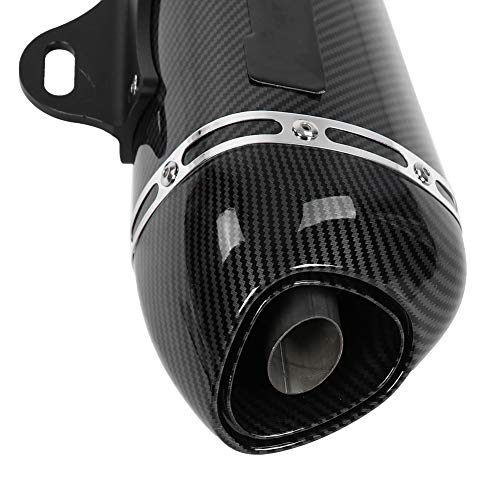 Cuque Moto Exhaust Tailpipe Motorcycle Carbon Fiber Style Universal 51mm Slip on Exhaust Muffler Rear Pipe Tailpipe Motobike Stainless Steel Modified Exhaust System Vent Piping - Thumbnail 3