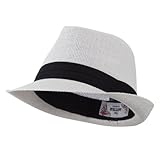 Kid's Paper Straw Black Band Fedora - Red OSFM
