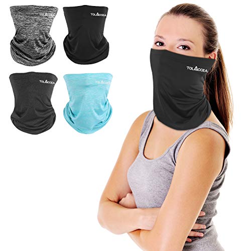 4PCS Neck Gaiter Bandana Face Scarf Balaclava Face Cover Windproof Dust Sun UV Protection Headwear Face Scarf for Women Men Outdoor Cycling Running Hiking