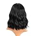UQINZ Bob Curly Wigs with Bangs for Women Synthetic Wavy Hair Short Black Wig for Girls Cosplay Party Daily Holiday Gift Natural Looking