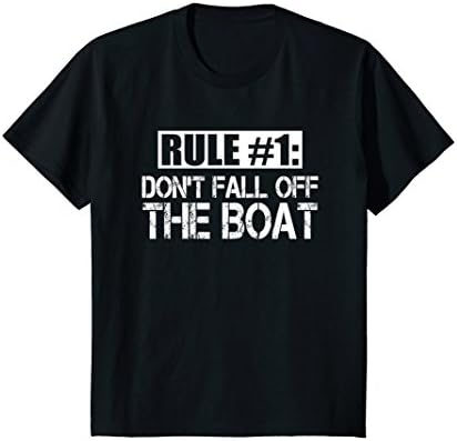 Kids Funny Cruise T Shirt Rule #1 Don't Fall Off The Boat Tee 6 Black