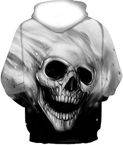 FleNine Skull Hoodies Men Women Long Sleeve Autumn Winter Hooded Sweatshirt Casual Pullover