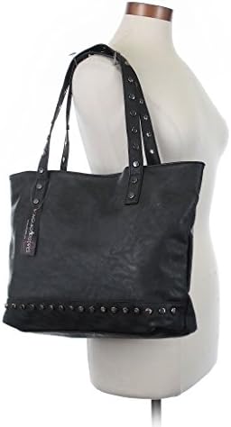 Leatherette Travel Shoulder Strap Handbag Purse w/ Snap Closure (Black)