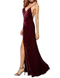 Verdusa vestido de fiesta de cóctel de terciopelo con cuello en V y cuello descubierta para dama