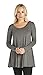 Free to Live Women's 3 Pack: Loose Flare Fit Tunics (Black, Charcoal, Teal),Large