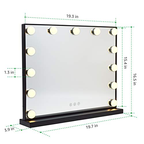 GeekHouse Lighted Vanity Mirror Hollywood Style Makeup Tabletops, Large