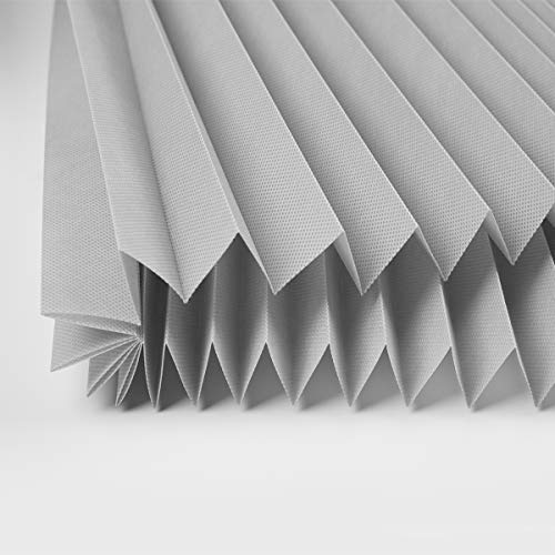 Acholo Grey Easy to install Trim-at-Home Light Filtering Pleated Fabric Shades Blinds Windows 48"x72", 6 pack