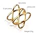 MEALGUET Gold Plated Stainless Steel Double X Criss Cross Statement Ring for Women Stackable Gold-Tone Fashion Party Cocktail Rings Wide Band,Size 8