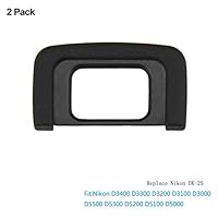 LXH (2 Pack) Eyecup Eye Cup Eyepiece Viewfinder for Nikon D3400 D5500 D3300 D5100 D3200 D3100 D3000 D5200 D5300 D5000 SLR Camera Replaces Nikon DK-25 and DK-24 Black