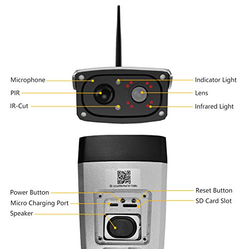Outdoor Solar Powered Battery Security Camera, NexTrend 1080P Home Wireless IP Cam w/Build-in 6600mAh Battery, PIR Alarm Alerts, Night Vision, Two-Way Audio, Support TF Card& Cloud Service - Thumbnail 7