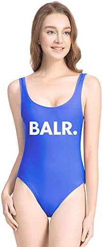 ZBBRDD Cute BALR One Piece Swimsuit with High Cut Backless for Women Bathing Suits Swimwear
