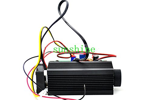 12V TTL High Power 450nm 4W 4000mw Adjustable Blue Laser Dot Module Engraver with Heatsink