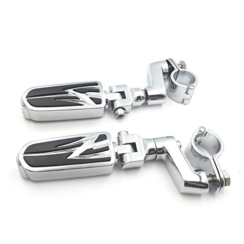 SMT MOTO- Motorcycle 1.25" Highway Radical Flame Foot Pegs Clamps For Harley Sportster 883 1340 XL1200 - Thumbnail 3
