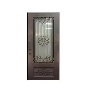 Custom Made doble exterior frontal entrada único Hierro forjado puerta